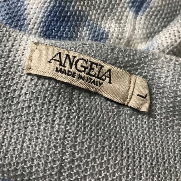 Angela Tie Dye Spiral Pattern V-Neck 3/4 Sleeve Blouse L - Picture 3 of 3